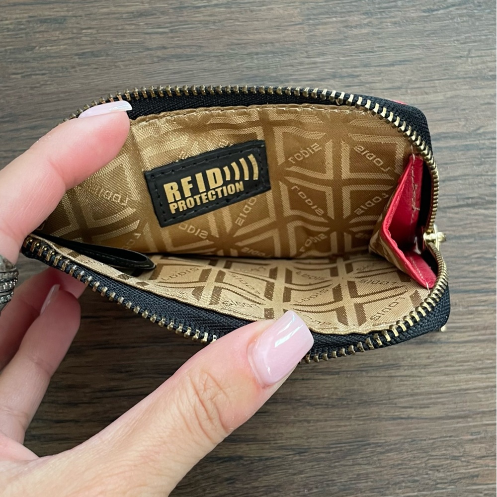 Lodis Women’s Catalina Card Case Wallet Red Genuine Leather - Picture 7 of 11